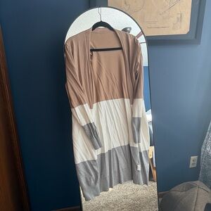 Source Unknown Color-Block Cardigan in Earth Tones